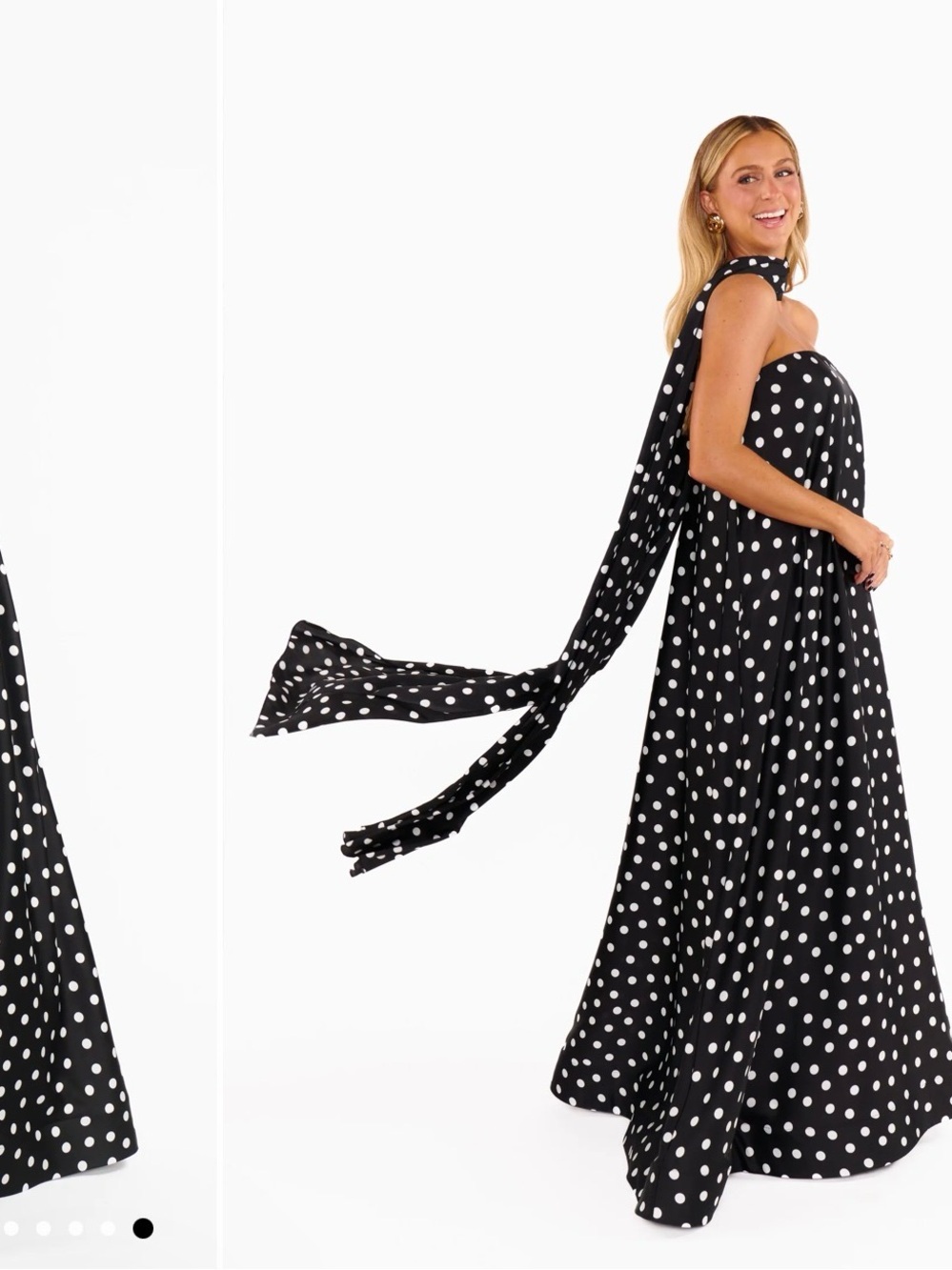 Show Me Your Mumu Tinsley Tube Dress- Black & White Polka Dot Strapless Maxi - Picture 3 of 8
